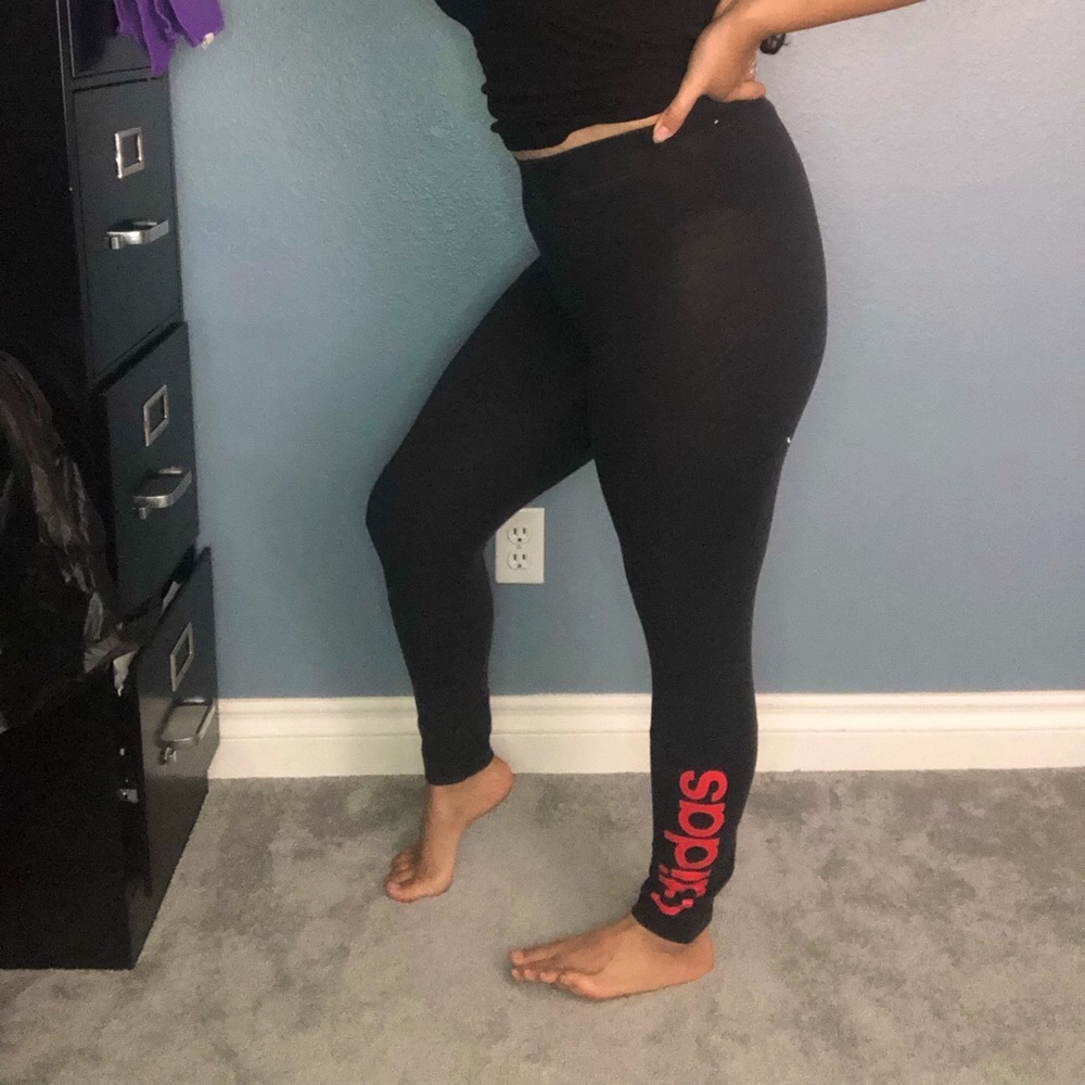 Adidas Black/Red Casual Tights